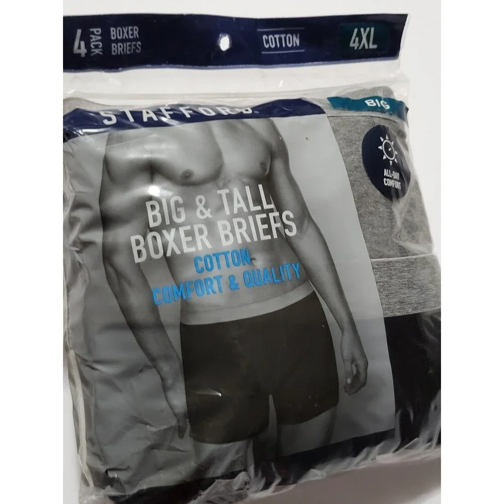 Stafford 4-Pack Men's Big & Tall Cotton Boxer Briefs